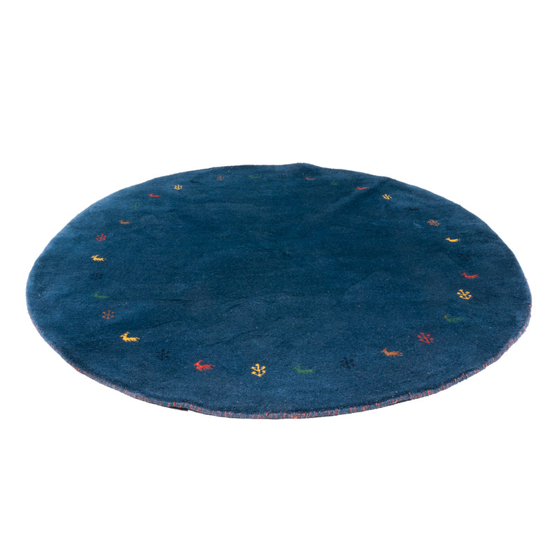 Alfombra Gabbeh - Indus redondo  - 194 x 194 cm - azul