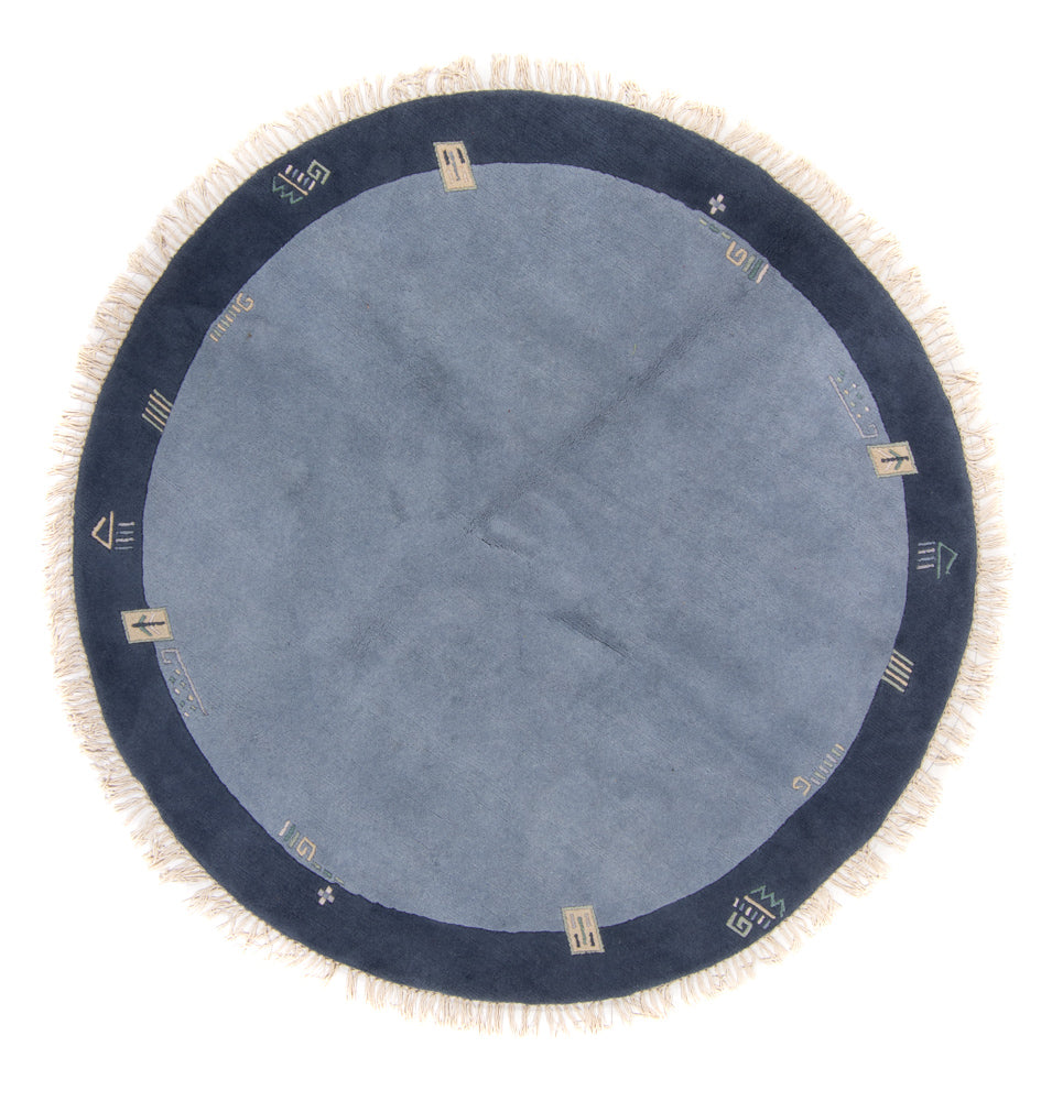 Alfombra de Nepal redondo  - 197 x 197 cm - azul