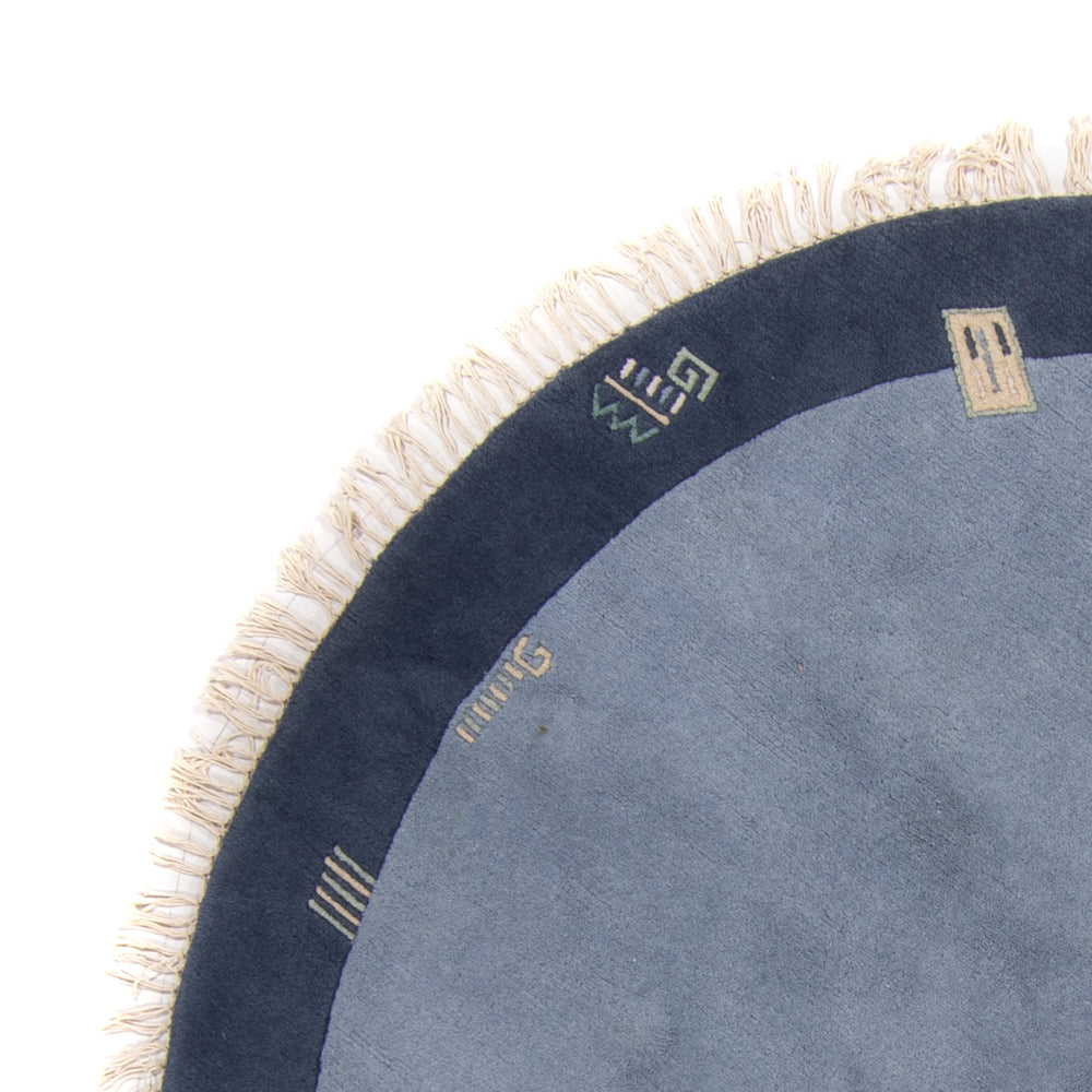 Alfombra de Nepal redondo  - 197 x 197 cm - azul