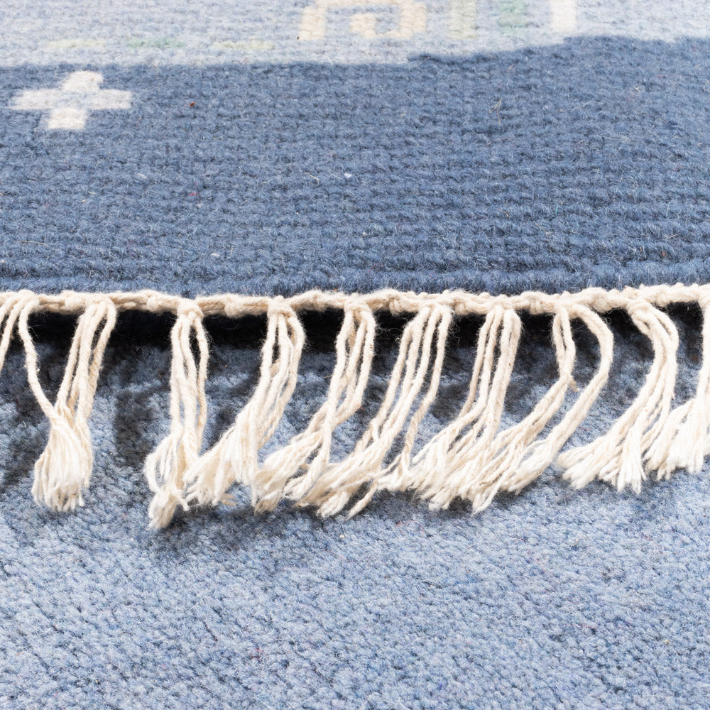 Alfombra de Nepal redondo  - 197 x 197 cm - azul