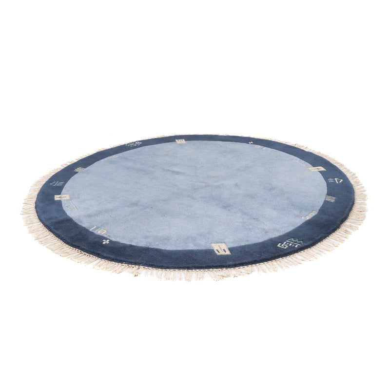 Alfombra de Nepal redondo  - 197 x 197 cm - azul