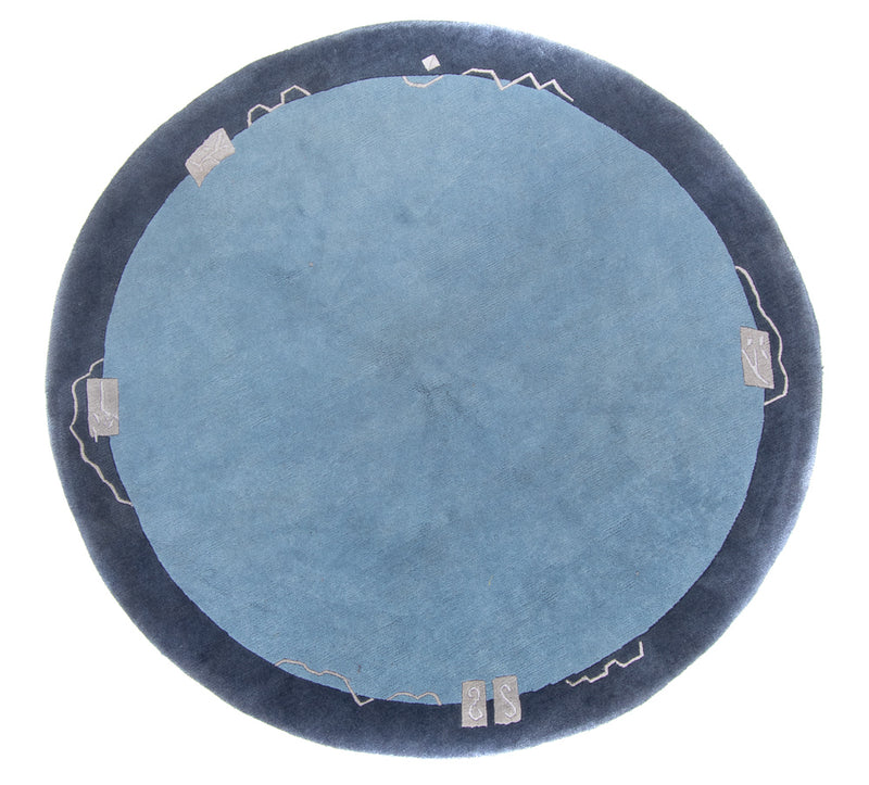 Alfombra de Nepal redondo  - 210 x 210 cm - azul