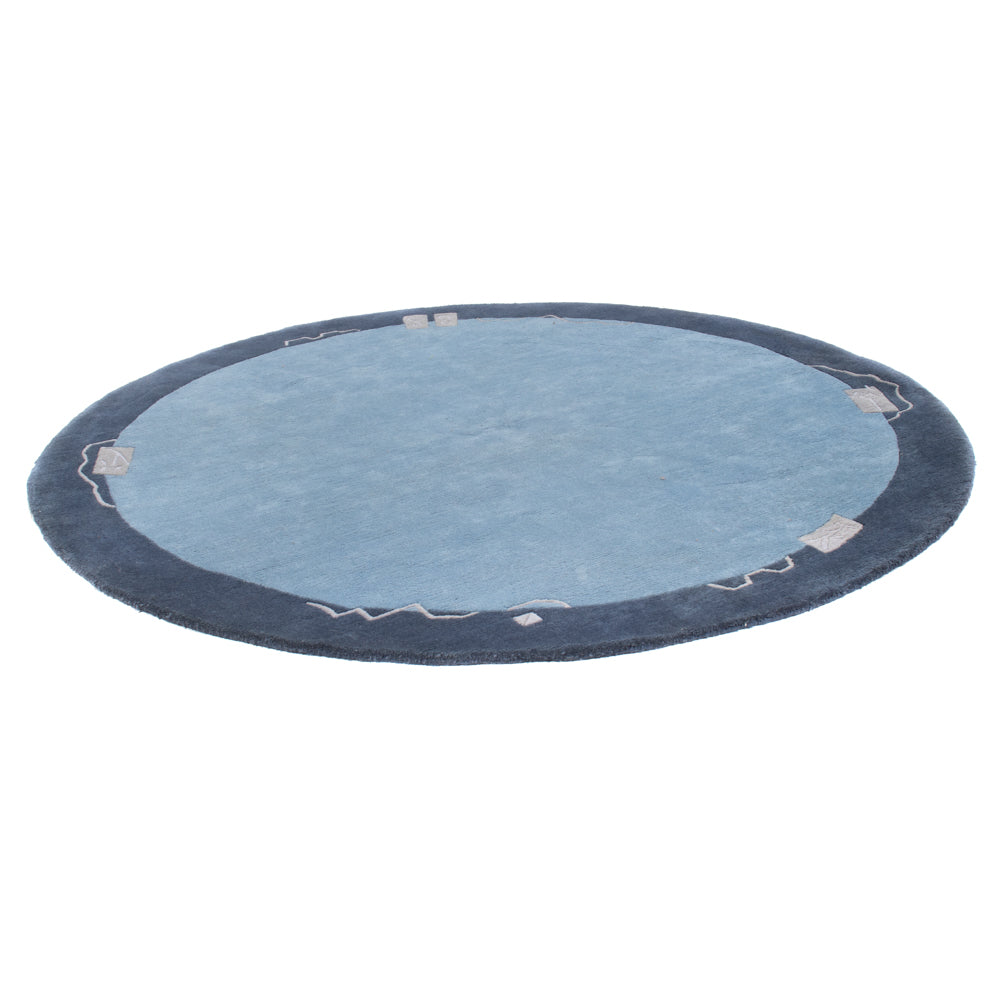 Alfombra de Nepal redondo  - 210 x 210 cm - azul