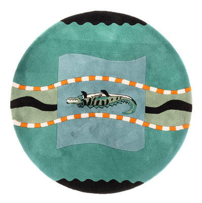 Alfombra para niños redondo  - 200 x 200 cm - azul