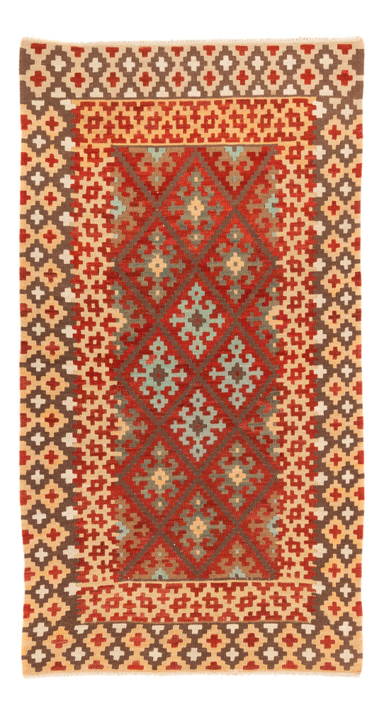 Alfombra de pasillo Alfombra Kelim - Splash - 203 x 110 cm - rojo