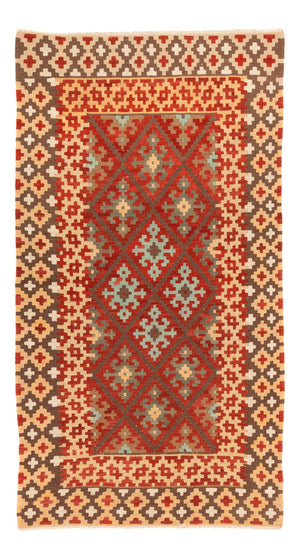 Alfombra de pasillo Alfombra Kelim - Splash - 203 x 110 cm - rojo