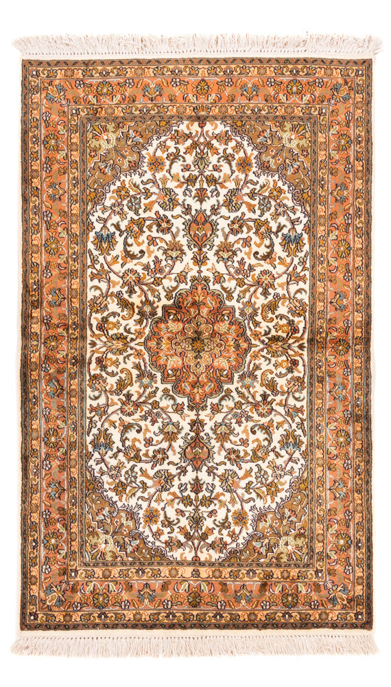 Alfombra de seda - Seda de Cachemira - 149 x 95 cm - beige
