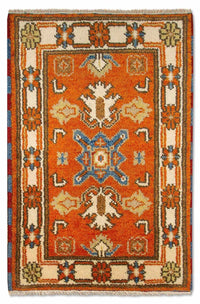 Alfombra oriental - 93 x 64 cm - naranja