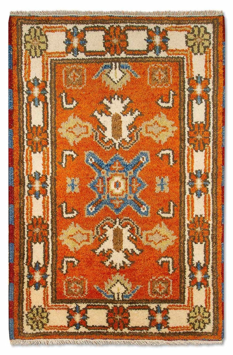Alfombra oriental - 93 x 64 cm - naranja