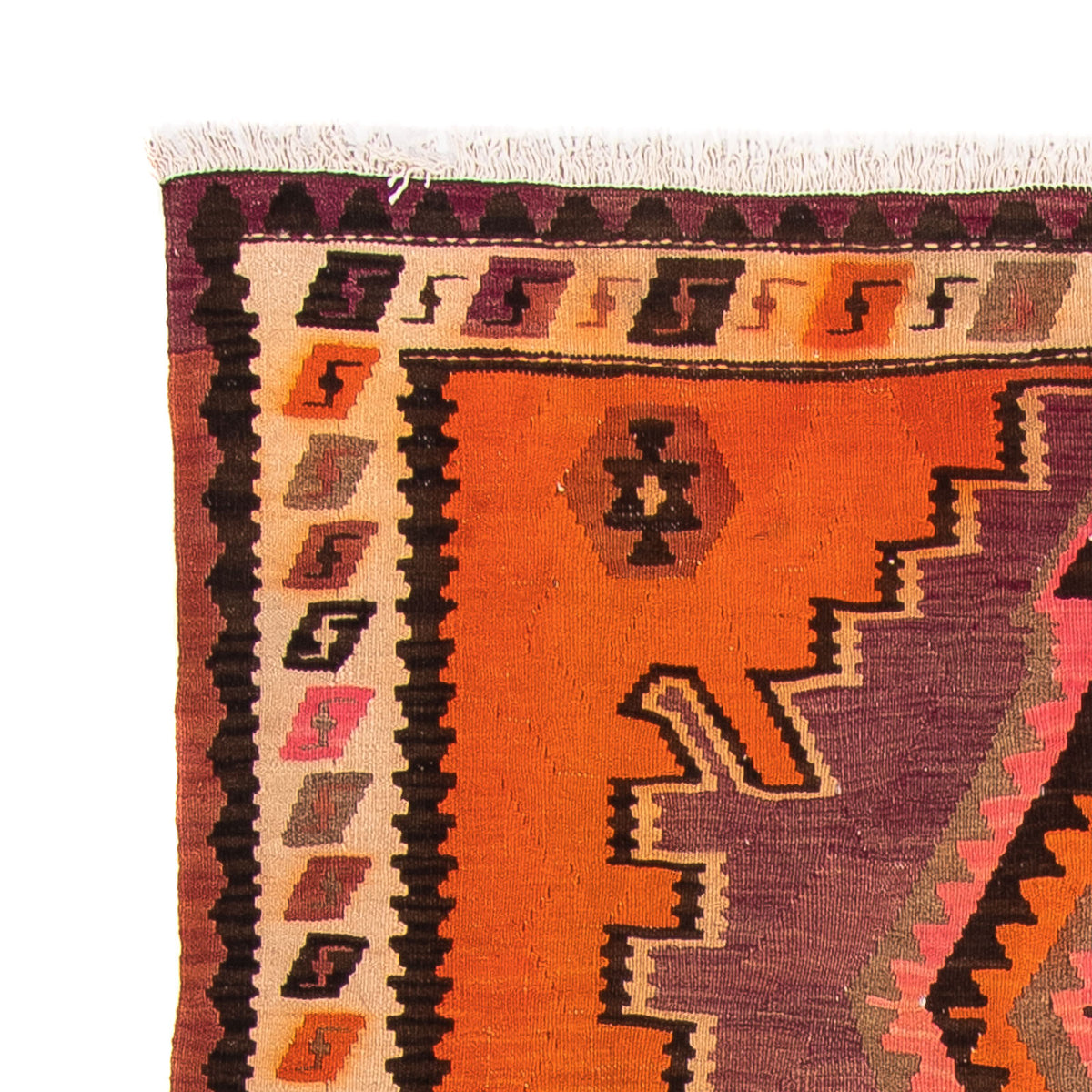 Alfombra de pasillo Alfombra Kelim - Antigua - 265 x 135 cm - multicolor