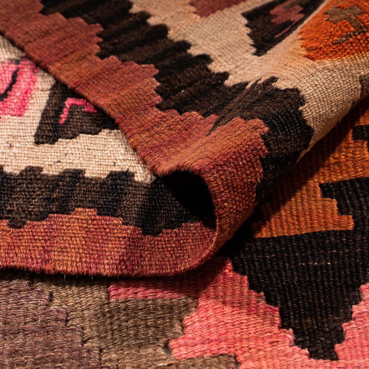 Alfombra de pasillo Alfombra Kelim - Antigua - 265 x 135 cm - multicolor