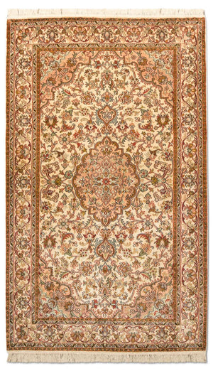 Alfombra de seda - Seda de Cachemira - 164 x 94 cm - beige