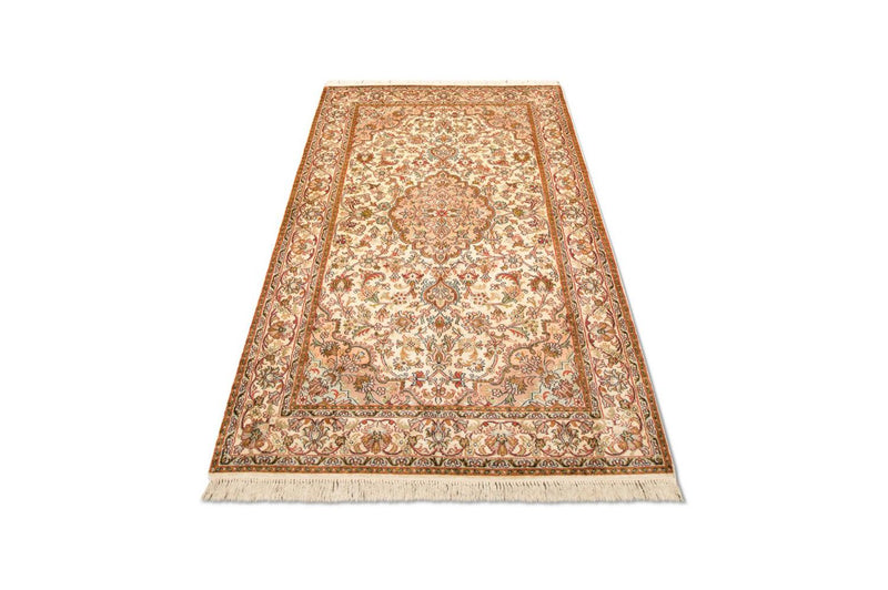 Alfombra de seda - Seda de Cachemira - 164 x 94 cm - beige