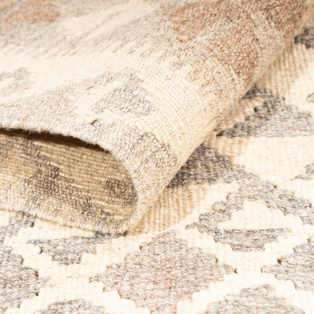 Alfombra Kelim - Splash - 174 x 127 cm - marrón claro