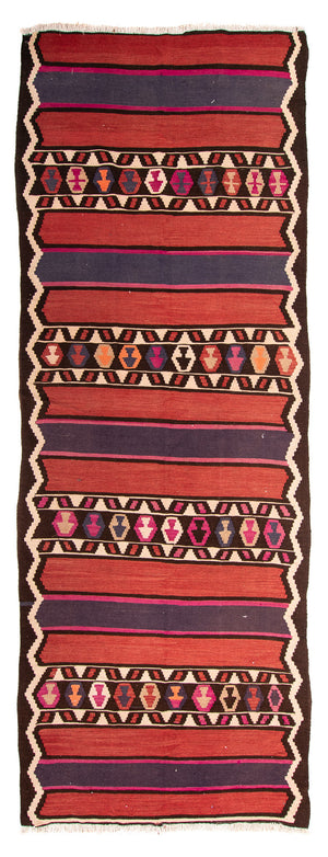 Alfombra de pasillo Alfombra Kelim - Antigua - 380 x 140 cm - multicolor