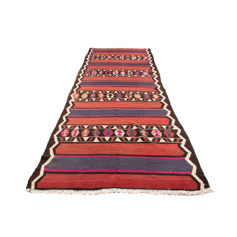 Alfombra de pasillo Alfombra Kelim - Antigua - 380 x 140 cm - multicolor
