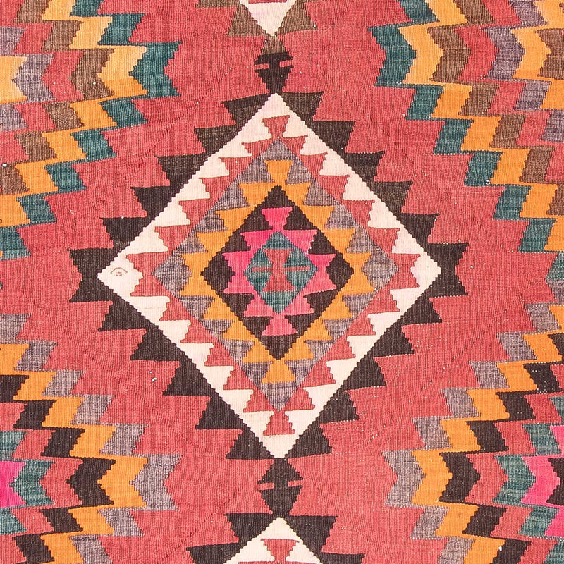 Alfombra de pasillo Alfombra Kelim - Antigua - 430 x 210 cm - rojo