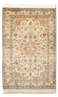 Alfombra de seda - Seda de Cachemira - 95 x 62 cm - beige