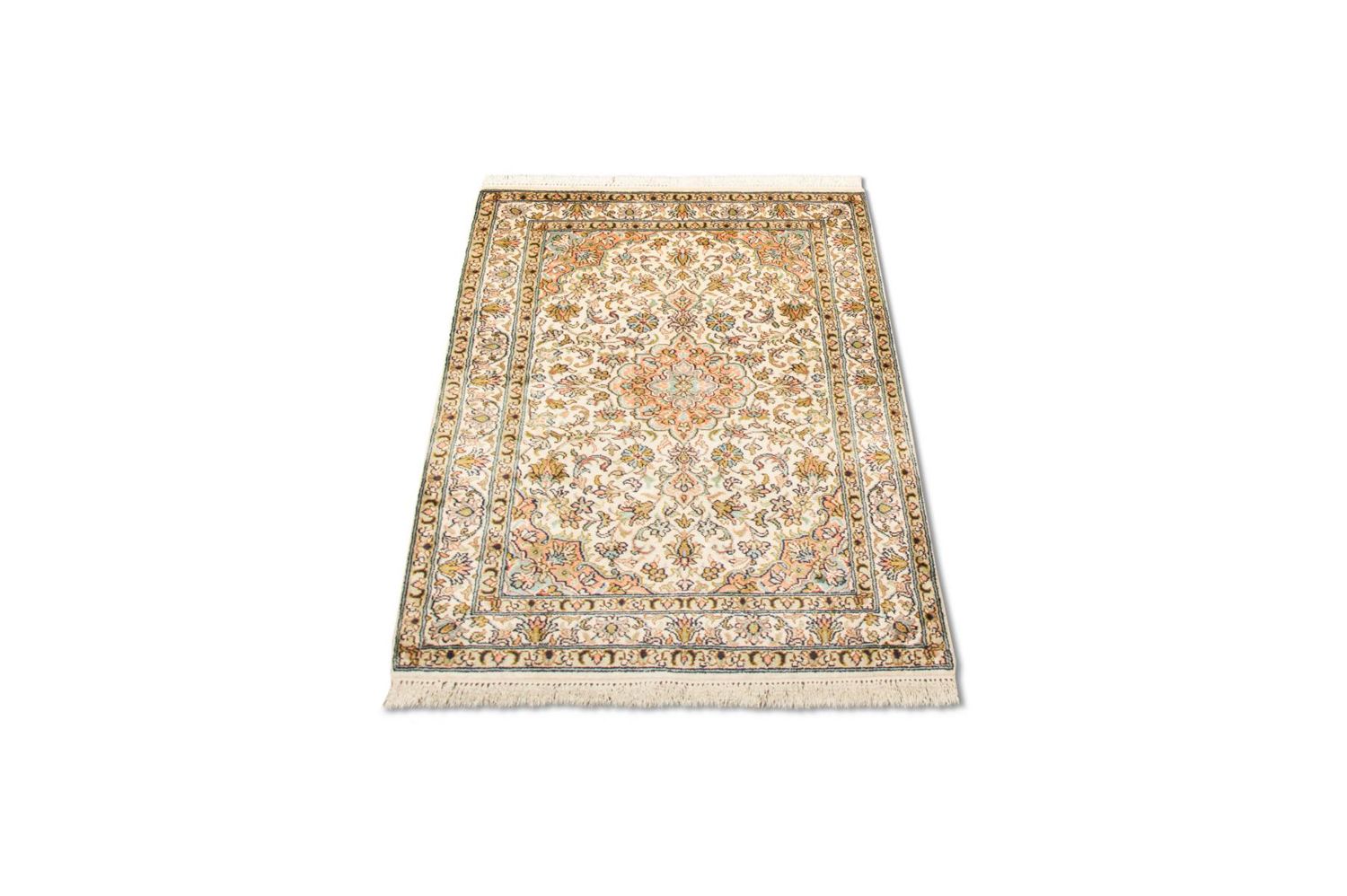 Alfombra de seda - Seda de Cachemira - 95 x 62 cm - beige