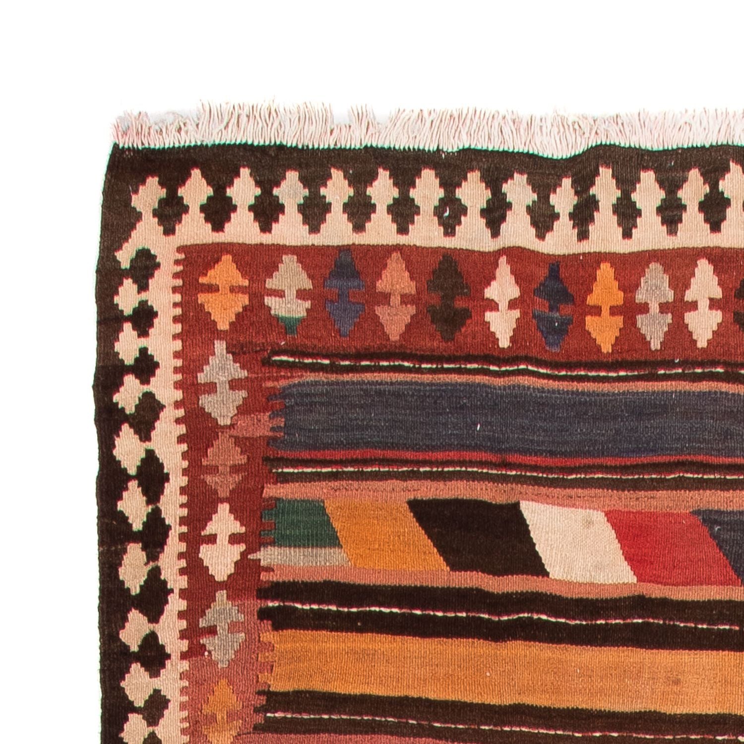 Alfombra de pasillo Alfombra Kelim - Antigua - 390 x 170 cm - multicolor