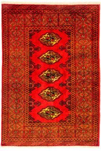 Alfombra Turkaman - 146 x 103 cm - rojo