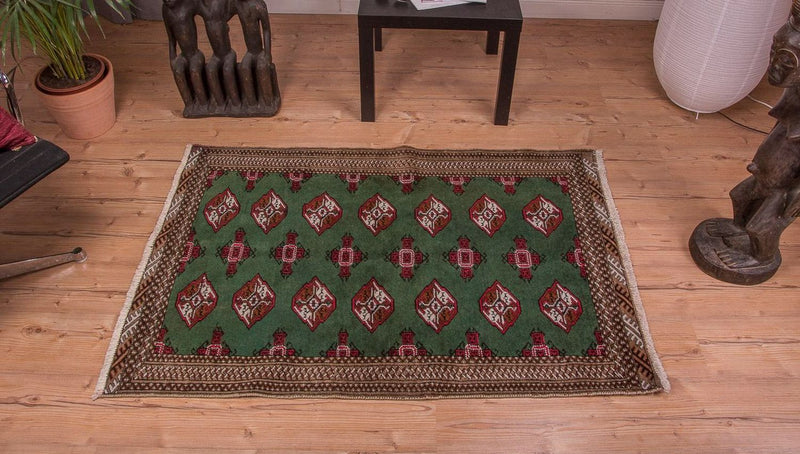 Alfombra Turkaman - 143 x 99 cm - verde