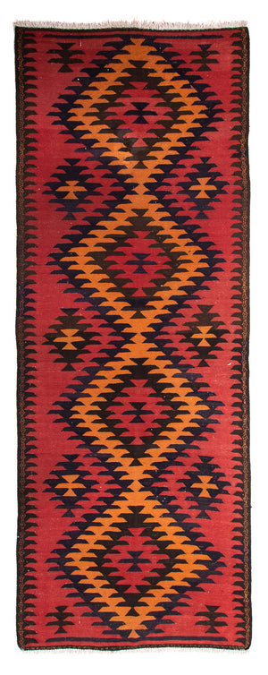 Alfombra de pasillo Alfombra Kelim - Antigua - 395 x 150 cm - multicolor