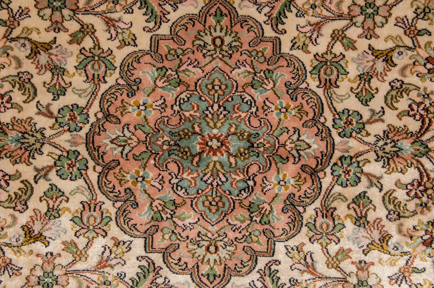 Alfombra de seda - Seda de Cachemira - 148 x 93 cm - beige