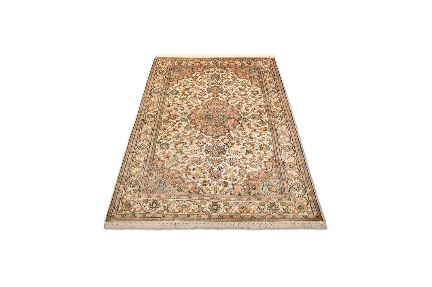 Alfombra de seda - Seda de Cachemira - 148 x 93 cm - beige
