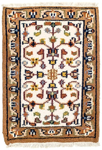 Alfombra oriental - 90 x 60 cm - beige
