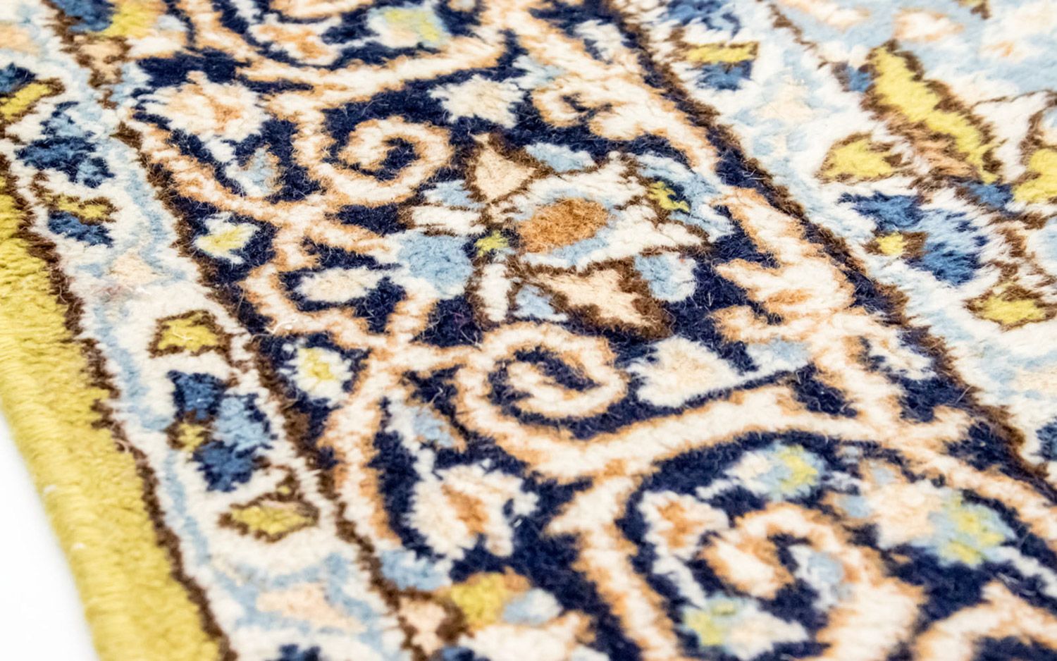 Alfombra Persa - Nain - Real - 259 x 151 cm - verde claro