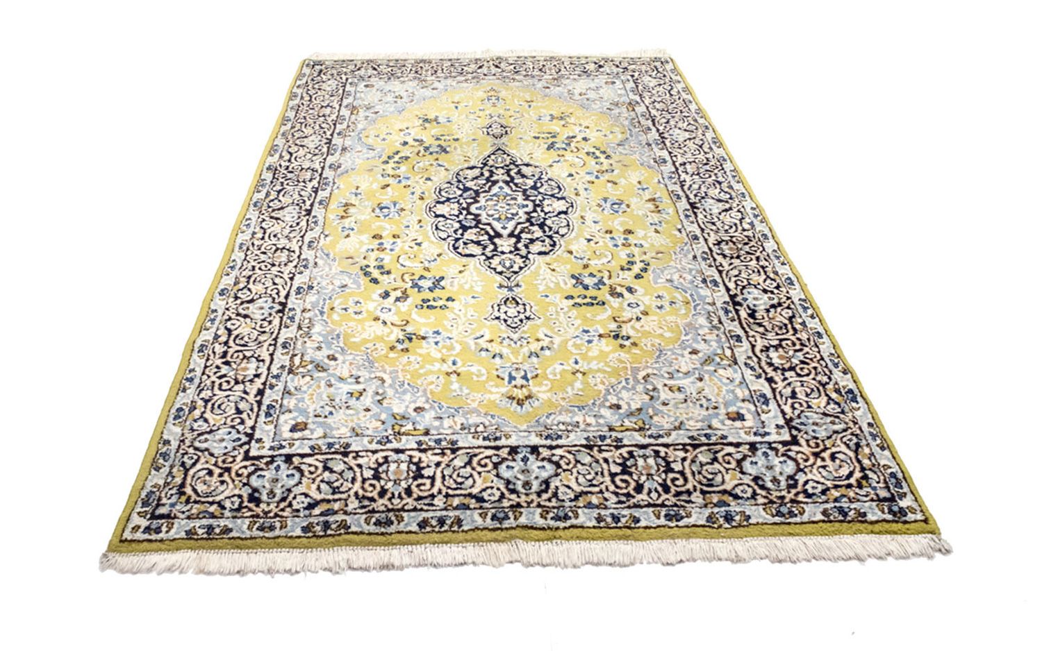 Alfombra Persa - Nain - Real - 259 x 151 cm - verde claro
