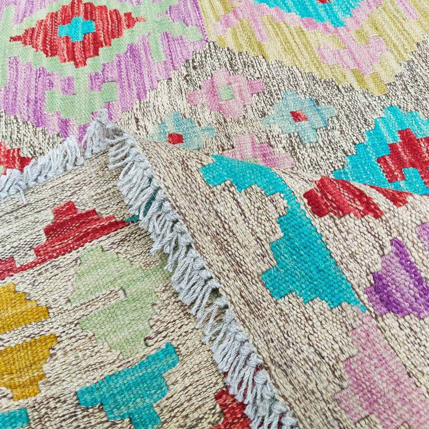 Alfombra Kelim - Splash - 294 x 199 cm - multicolor