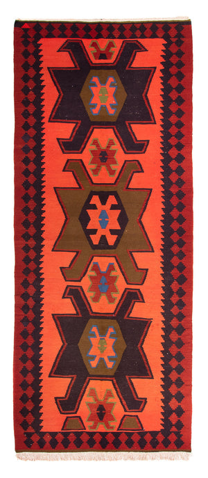Alfombra de pasillo Alfombra Kelim - Antigua - 335 x 150 cm - multicolor