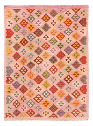 Alfombra Kelim - Splash - 204 x 148 cm - rosa