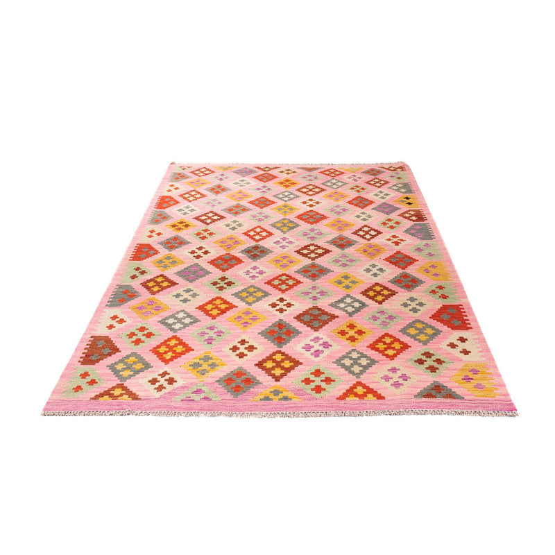 Alfombra Kelim - Splash - 204 x 148 cm - rosa