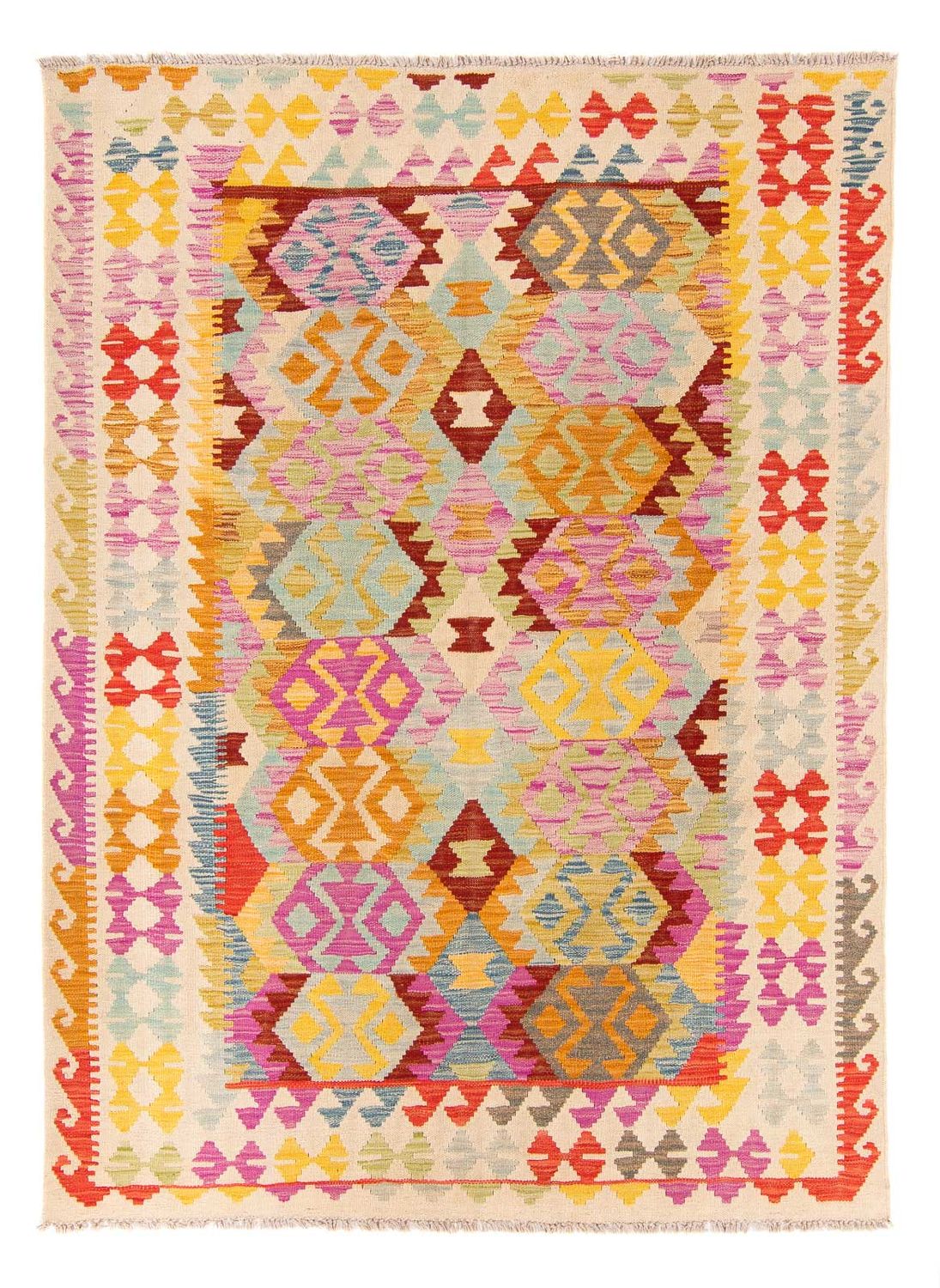 Alfombra Kelim - Splash - 203 x 148 cm - multicolor