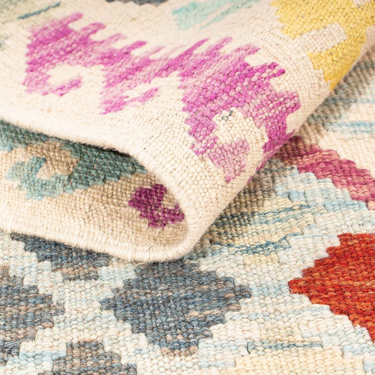 Alfombra Kelim - Splash - 204 x 154 cm - multicolor
