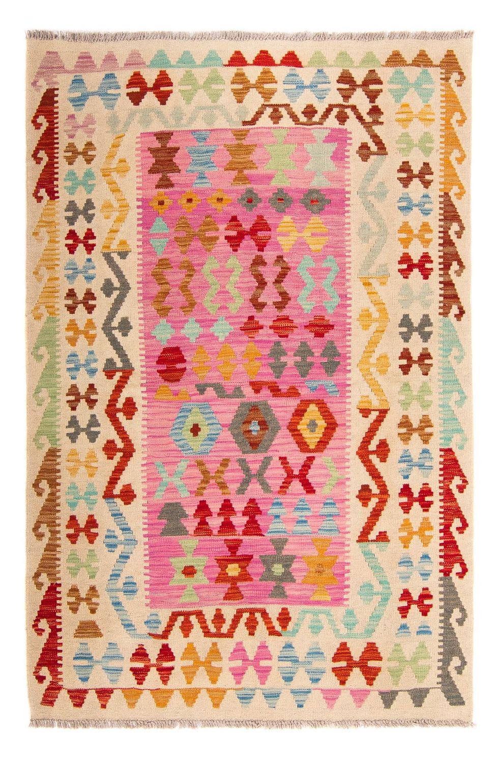 Alfombra Kelim - Splash - 175 x 130 cm - rosa