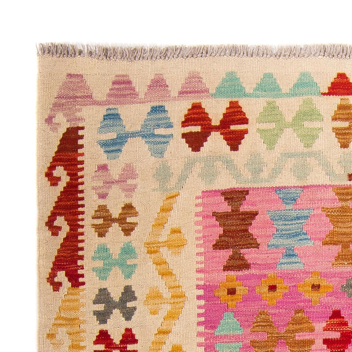 Alfombra Kelim - Splash - 175 x 130 cm - rosa