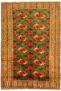 Alfombra Turkaman - 143 x 102 cm - verde