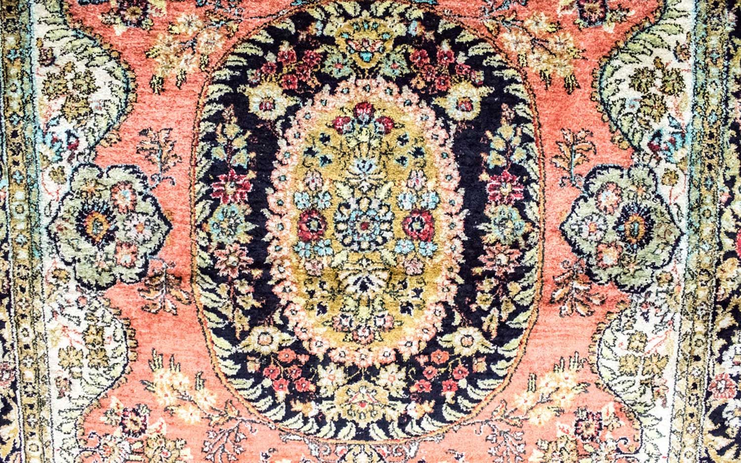 Alfombra de seda - Kayseri - 155 x 110 cm - óxido