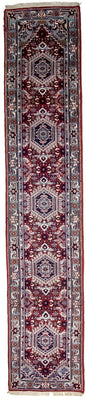 Alfombra de pasillo Alfombra oriental - 343 x 69 cm - rojo