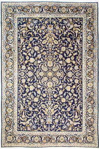 Alfombra persa - Keshan - 380 x 288 cm - azul