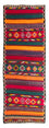Alfombra de pasillo Alfombra Kelim - Antigua - 365 x 130 cm - multicolor