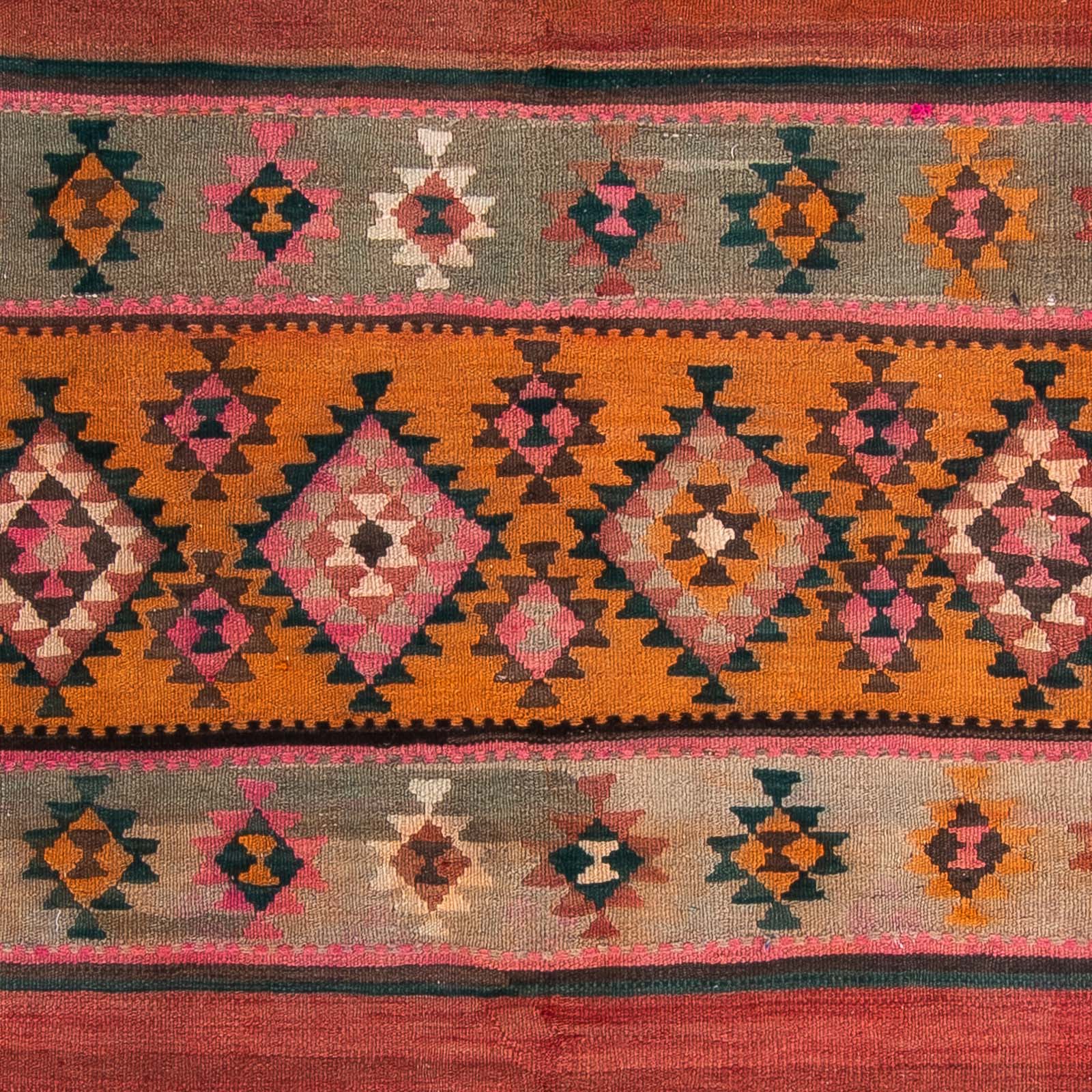 Alfombra de pasillo Alfombra Kelim - Antigua - 370 x 145 cm - multicolor