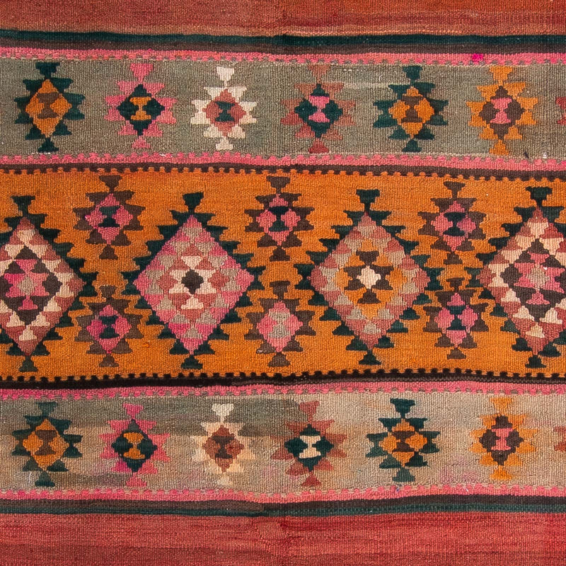 Alfombra de pasillo Alfombra Kelim - Antigua - 370 x 145 cm - multicolor