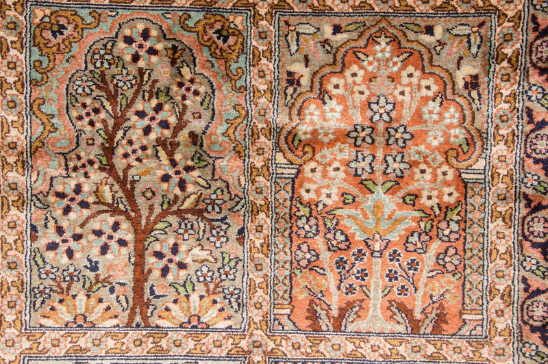 Alfombra de pasillo Alfombra de seda - Seda de Cachemira - 305 x 80 cm - multicolor