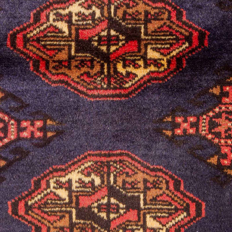 Alfombra Turkaman - 134 x 99 cm - azul oscuro