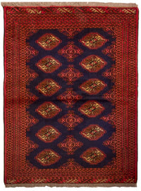 Alfombra Turkaman - 135 x 103 cm - azul oscuro